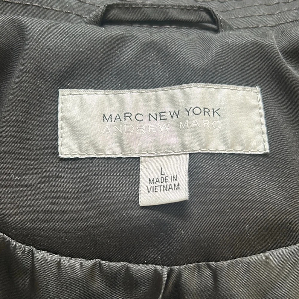 Marc New York Andrew Marc Black Trench Coat - Picture 6 of 7